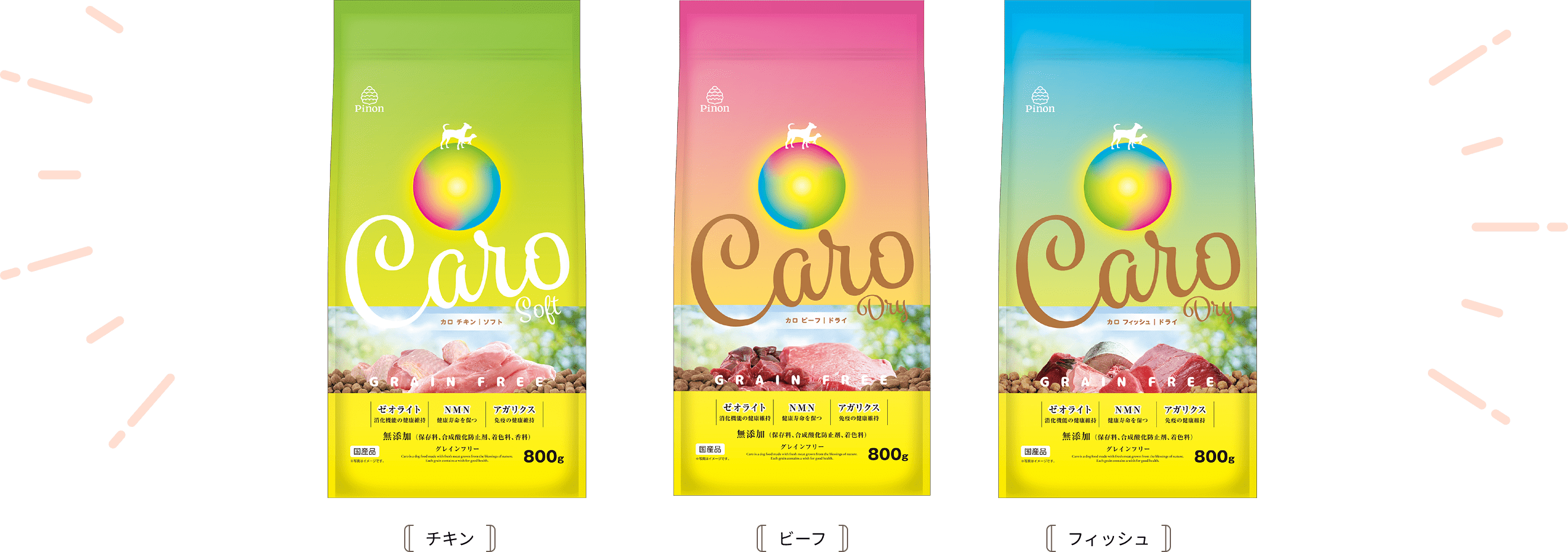 チキン ビーフ フィッシュ